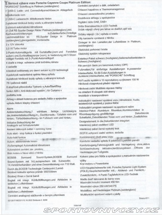 Porsche Cayenne 3.0V6 PLATINUM EDITION AP 2022