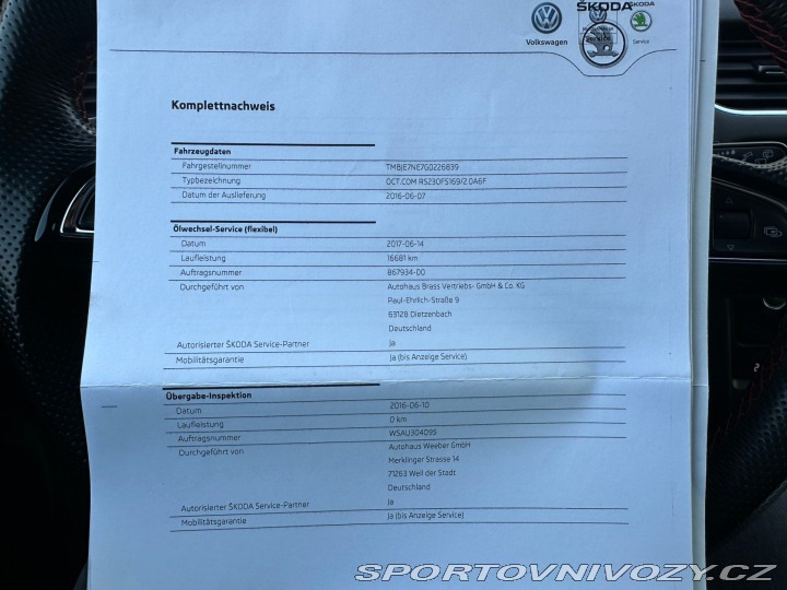 Škoda Octavia RS RS 2,0TSI 169kw 2016