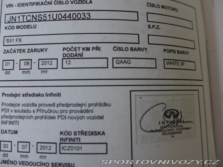 Infiniti Ostatní modely FX 37 2012