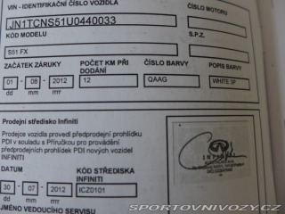 Infiniti Ostatní modely FX 37 2012