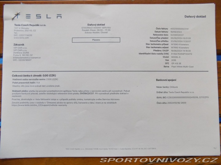 Tesla Model S P90D-780PS Nabíjení zdarm 2016