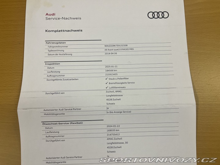 Audi A4 2.0TFSi Quattro 165kW DPH 2014