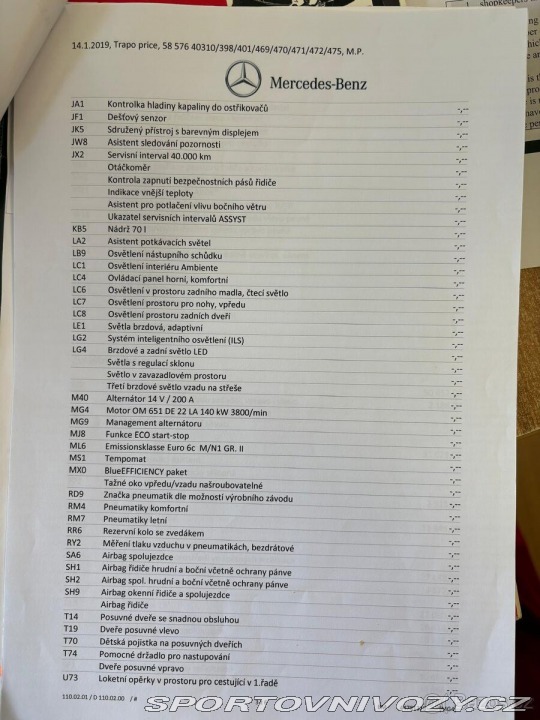 Mercedes-Benz Ostatní modely Třídy V 2,2   250 d L Avantgarde 1800