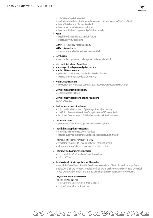 Cupra Leon VZ EXTREME, DPH. 2025