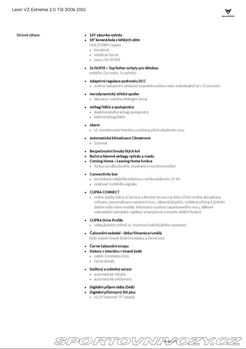 Cupra Leon VZ EXTREME, DPH. 2025