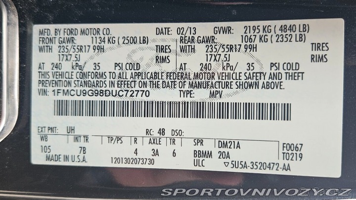 Ford Ostatní modely Kuga 2,0   EB 179kW 4x4 automa 2013