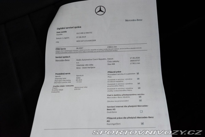 Mercedes-Benz Ostatní modely GLE 400d 4M*AMG*AIR*TAŽNÉ*DPH 2019