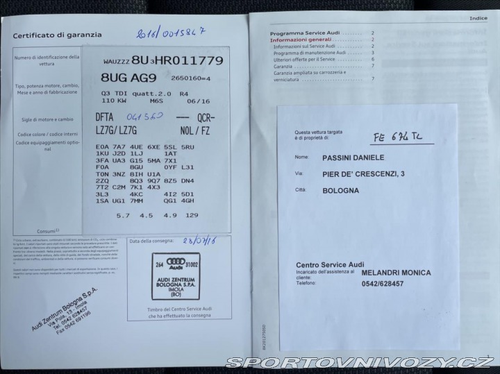 Audi Ostatní modely Q3 2,0 TDi 110kW 6q*Quattro* 2016