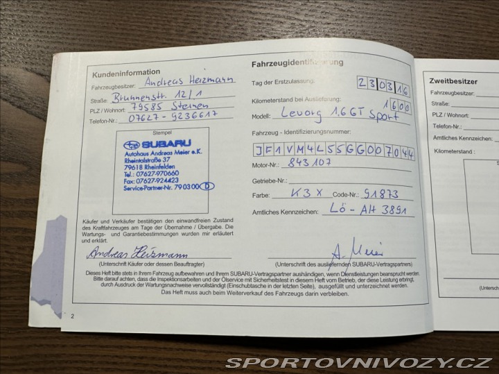 Subaru Ostatní modely Levorg 1,6 T 170PS GT Sport A/T 2016