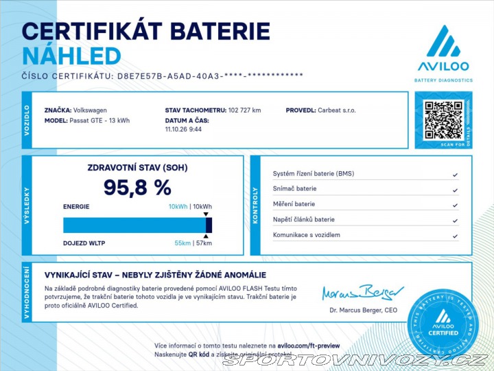 Volkswagen Ostatní modely Passat 1,4 GTE PLUGIN Hybrid SoH 1800