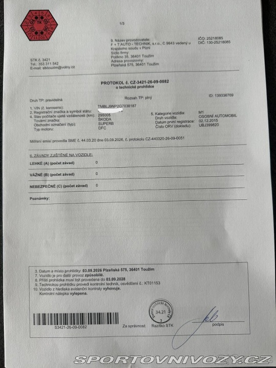 Škoda Superb 2,0 nová STK, 4x4 TDi 1 2015