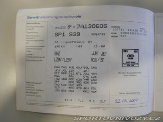 Audi S3 2,0 TFSI 195kW Quattro 2007