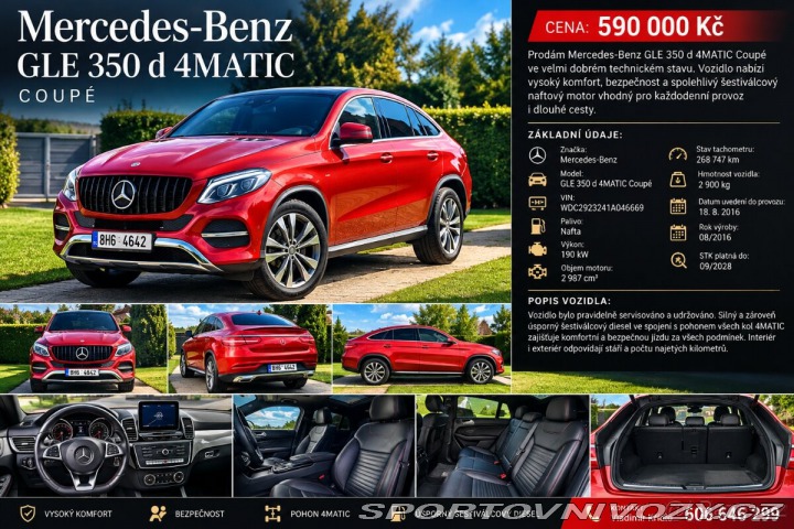 Mercedes-Benz Ostatní modely GLE 3,0   350 d 4MATIC Coupé 1800