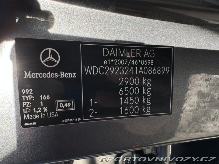 Mercedes-Benz Ostatní modely GLE 350D 4Maric 190kw 2017